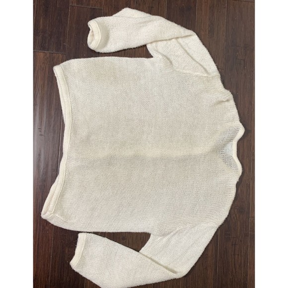 VTG 50s Carol Brent Cardigan Sweater Hand Painted Floral Granny Cottage Core L - Picture 9 of 16